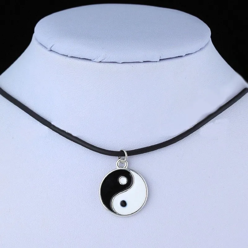 Eight Diagrams Black and White Yin Yang Pendant for Couples Lover Fashion Necklaces Best Friends Friendship Unisex Jewelry Gifts | Украшения