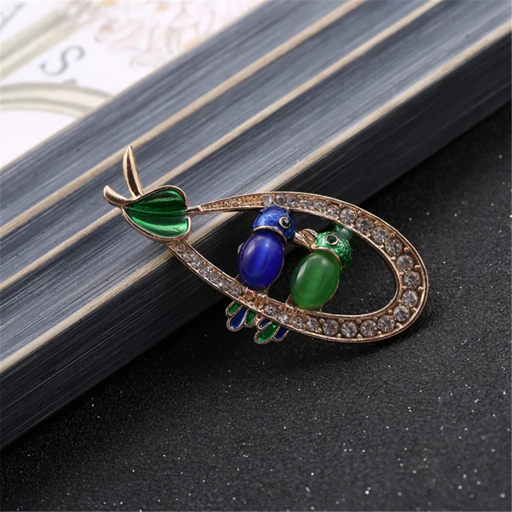 XQ с бесплатной доставкой новые капли опаловой глазури птицы грудной цветок брошь