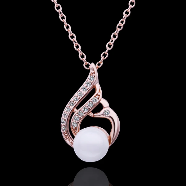 wholesale 18K Rose Gold plated fashion jewelry Austria Crystal rhinestone CZ diamond Nickle Free pendant necklace KN552 | Украшения и