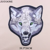 zotoone big wolf patches for clothing punk animal stickers for jacket applique embroidery rock decals cloth patch diy accessory
