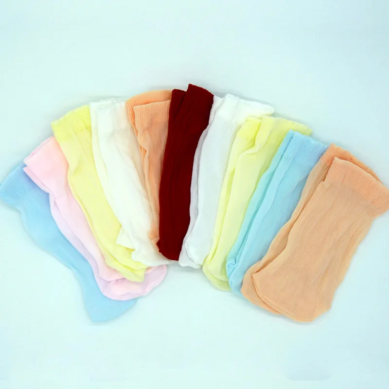 10 пар/лот Носки для новорожденных девочек Детские летние эластичные однотонные