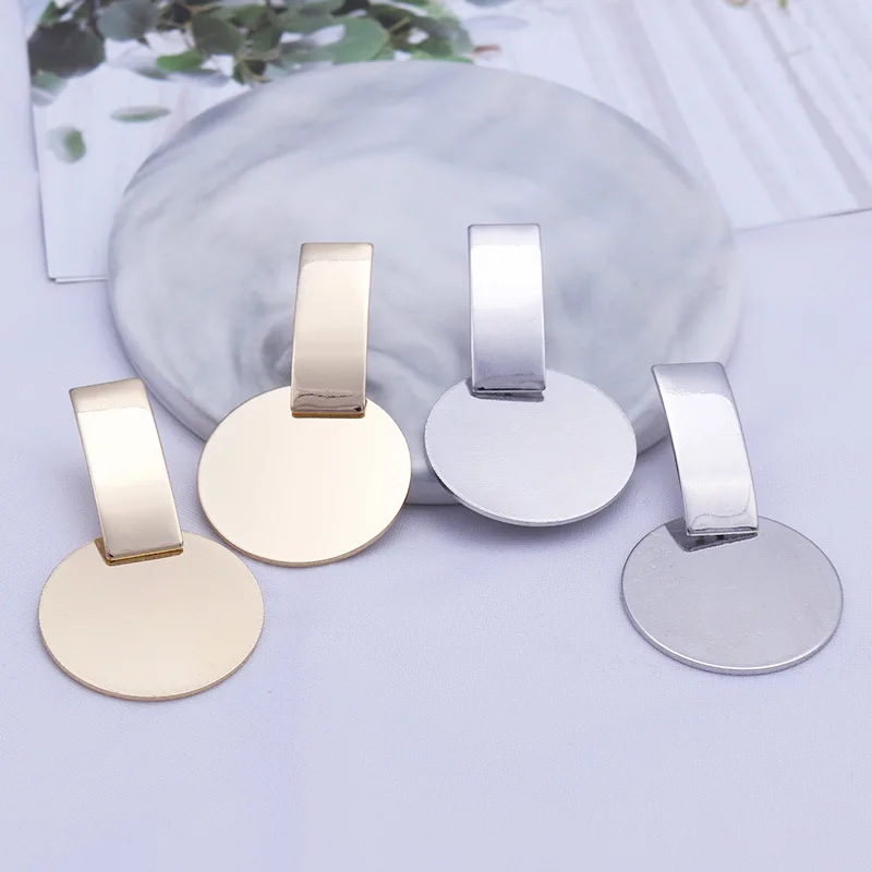 

YWHL 2019 fashion personality Silver pendant geometric minimalist earrings woman charm jewelry jewellery