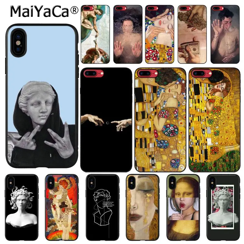 Абстрактная живопись линии David Мона Лиза Густав Климт поцелуй художественный