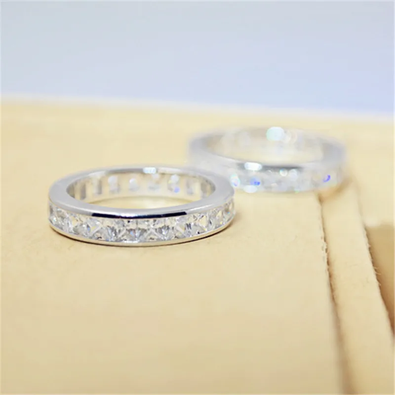CC S925 Серебряные кольца для влюбленных мужчин и женщин простой дизайн обручальное
