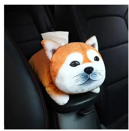 1pc paper holder Автомобильная кошка Huskie собака плюшевое покрытие ремня безопасности подголовник для шеи бумажное полотенце Чехол держатель ткани мягкая игрушка подарок для девочки - Цвет: 1pc paper holder