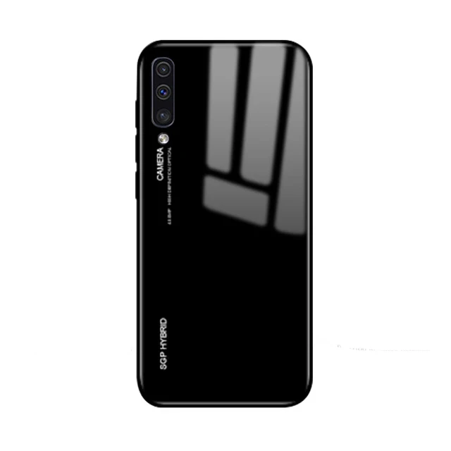 Black Красочные для samsung Galaxy A50 Чехол Мягкий ТПУ закаленное Стекло задняя крышка на Galaxy A50 A30 A10 M30 M20 M10 50 м 30 20 10 Shell - Цвет: Black