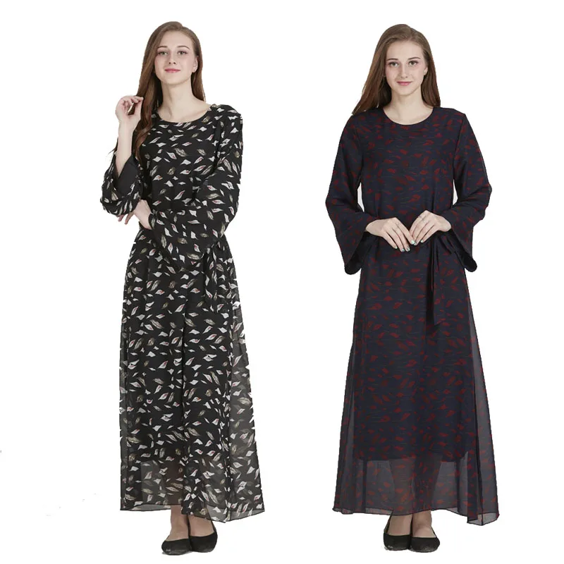 2019 летнее мусульманское платье Малайзии шифоновое вечернее из Турции с