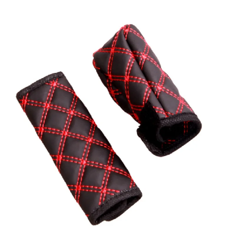 

Styling Handbrake Cover And Gear Cover Car Interior Accessorie PU Auto Brake Gear Cover Set