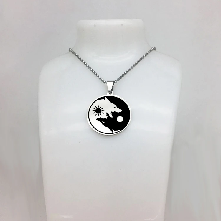 Ожерелье Yin Yang с волком солнцем и луной высококачественные ювелирные изделия из
