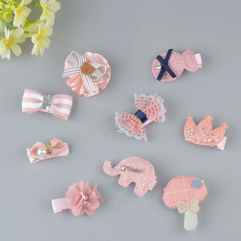 

Kids Girls Grosgrain hair accessories Boutique Hair Bows princess animal Alligator Clips flower barrette Pack AS59