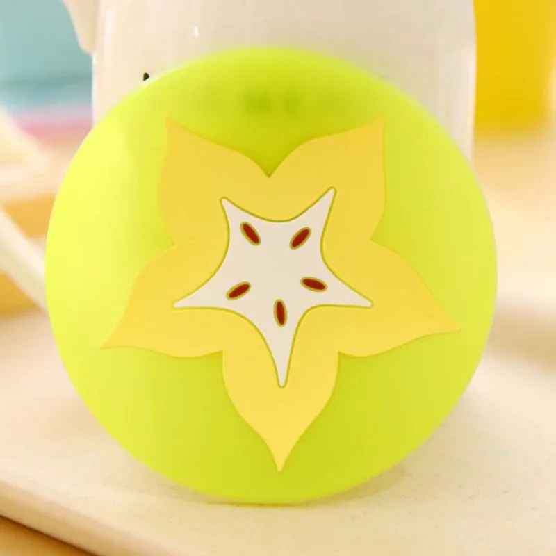 M.J.D. Hot Selling Multi Style Drink Holder Jelly Color Fruit Shape Coasters Creative Skid Insulation Silicone Gel Cup Mat Pad | Дом и сад