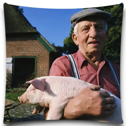 Голубое небо корова и луг квадратная наволочка мягкий материал для детей девочка