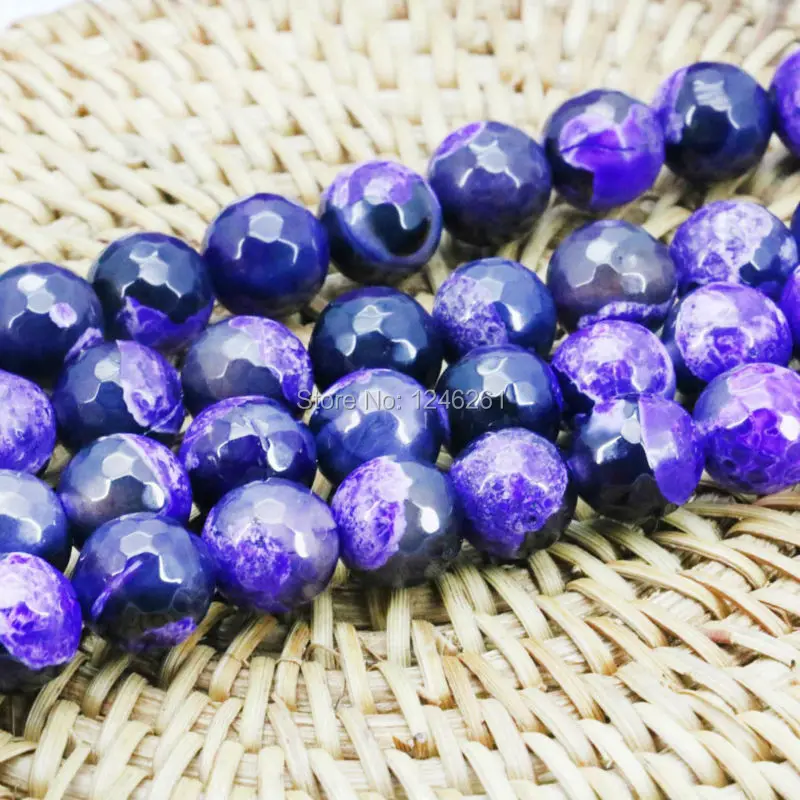 Украшения фиолетовые Ониксовые бусины сердолик блестящие круглые украшения