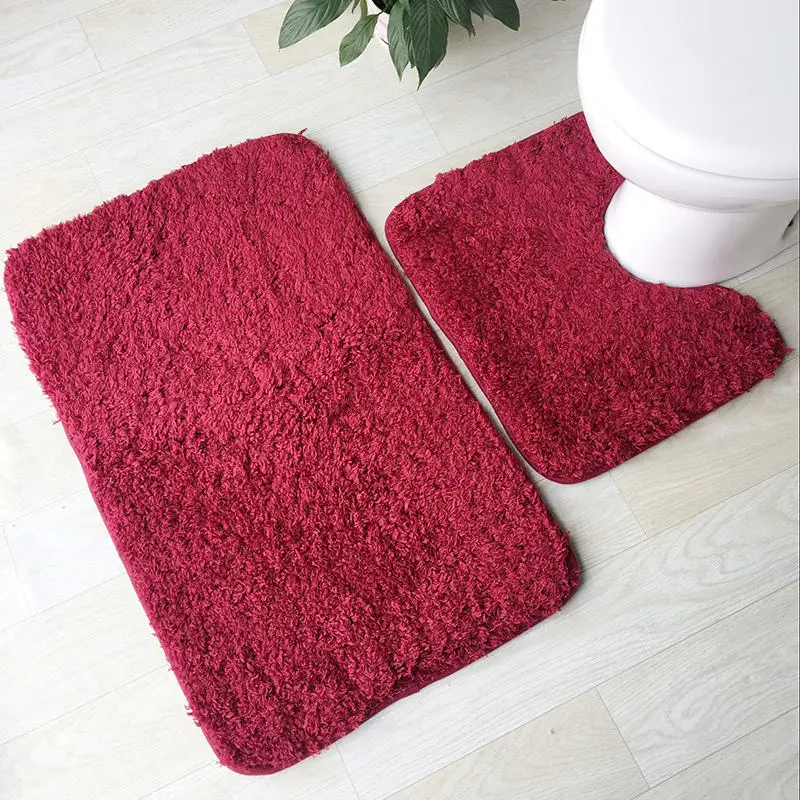 soft lamb plush bathroom mat 2 pcsset toilet mat 4 solid colors bathroom rug household toilet feet pad super soft bath mat free global shipping