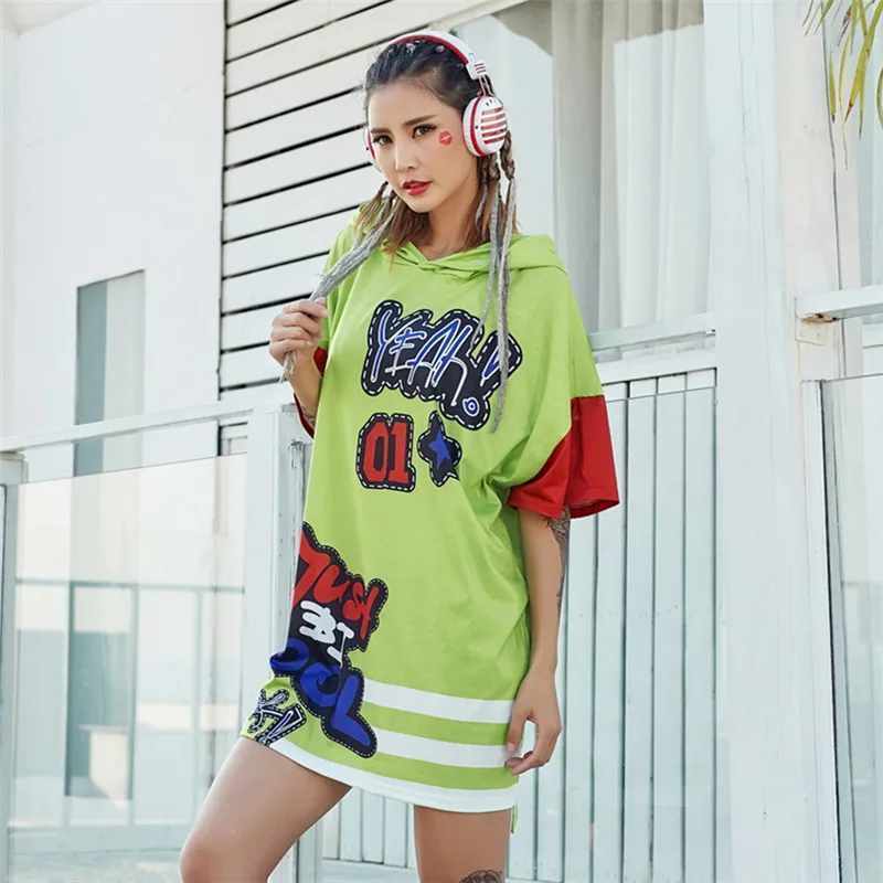 Женская футболка с капюшоном just.be.never летняя длинная надписью kawaii sweet harajuku