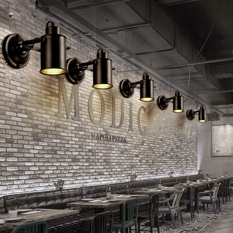 Винтажный настенный светодиодный светильник черное бра для ванной спальни бара