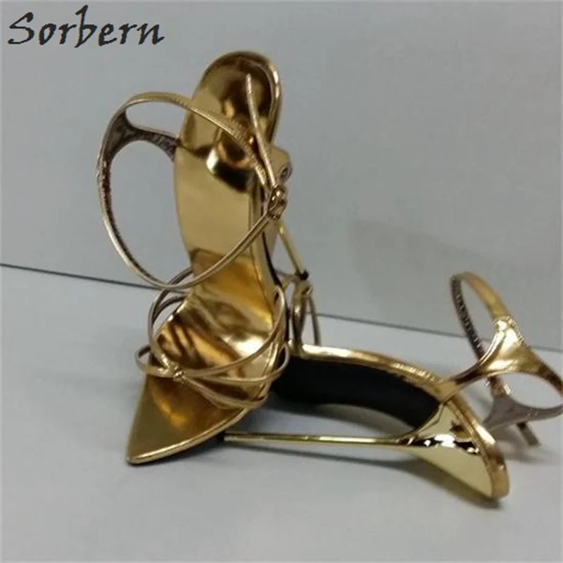 Женские босоножки на стальном каблуке Sorbern Клубные туфли для танцев высоком 14 см