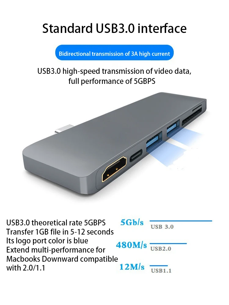 Usb концентратор 6 в 1 usb c type C USB HDMI 4K 3 0 PD зарядка с TF sd ридер адаптер для MacBook Pro Thunderbolt