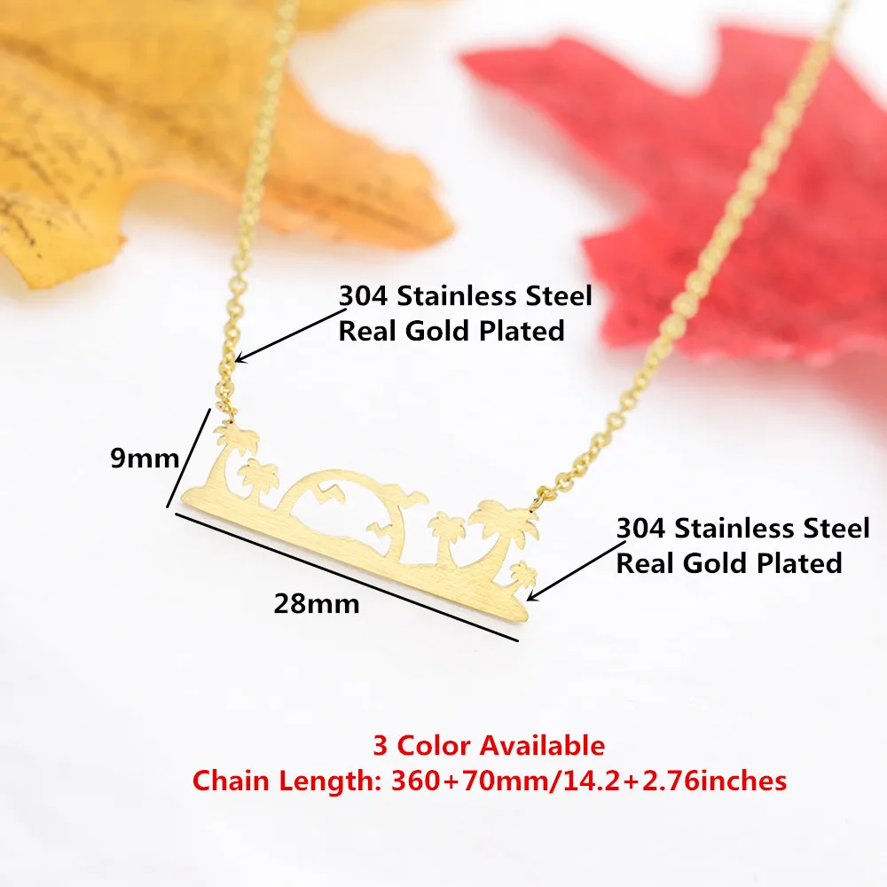 Гавайский песчаный кулон на пляж ожерелье из нержавеющей стали ювелирное