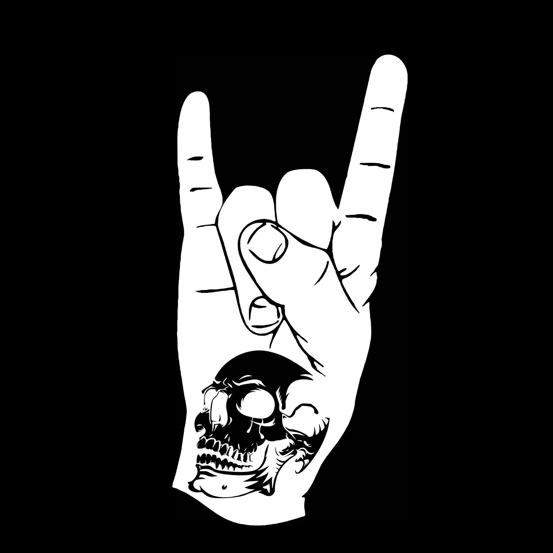 Teschio Mano Rock Roll металлическая наклейка Vinile Finestra мотоциклетный бампер внедорожника