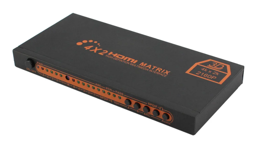 4K * 2K 3D 1080P V1.4 HDMI матрица 4x2 с пультом дистанционного управления 4 в 2 выхода