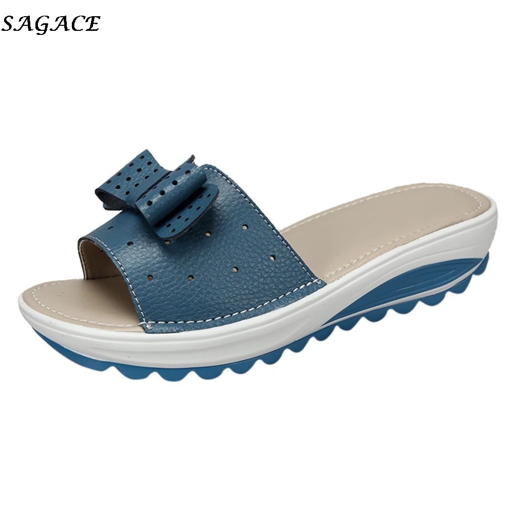 SAGACE/женские тапочки модная повседневная обувь на толстой плоской подошве летние