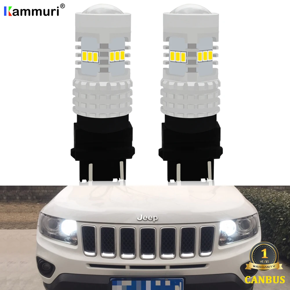 KAMMURI HID Белый Canbus 3157 P27/5 W P27 7 T25 светодиодный лампы для дневных ходовых огней DRL Для