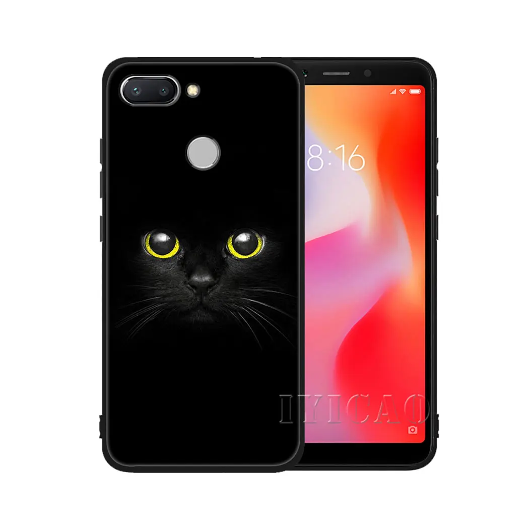 Мягкий чехол IYICAO eyes in black Cat Owl для Xiaomi Redmi 4A 4X5 5A 5 Plus 6 6A 7A Pro 7 S2 K20 |