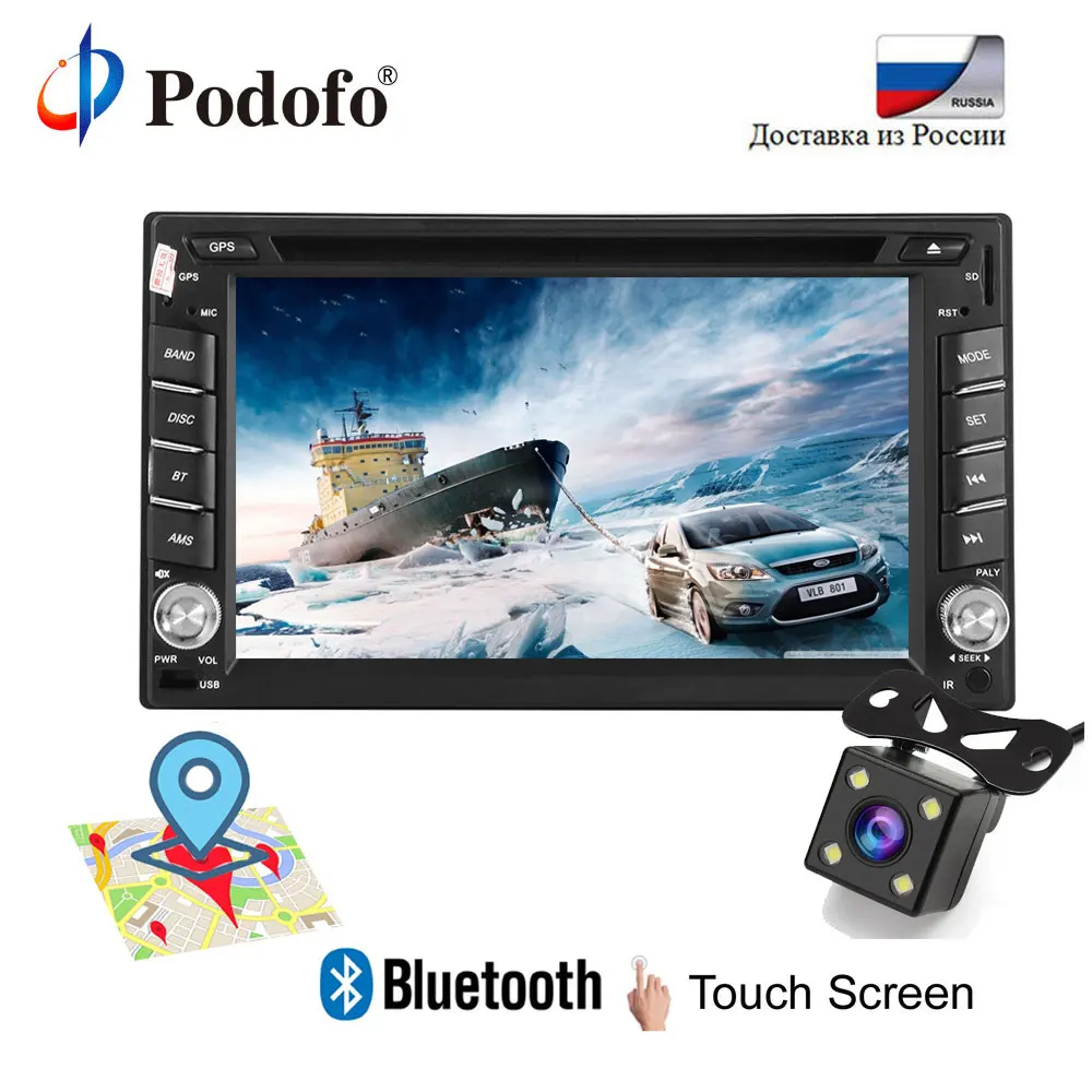 Podofo gps универсальный автомобильный радиоприемник 2 дин MP5 плеер navigationn Bluetooth FM в