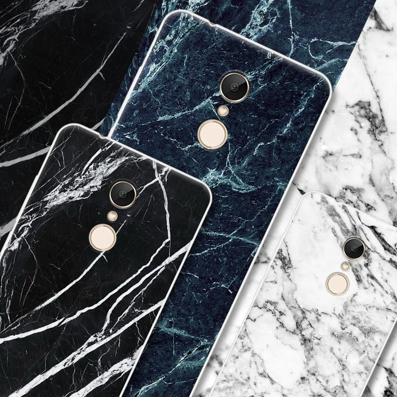 2017 мода для Xiaomi Redmi 5 Case purecolor камня и дерева зерна окрашены Мягкие TPU Shell обложка