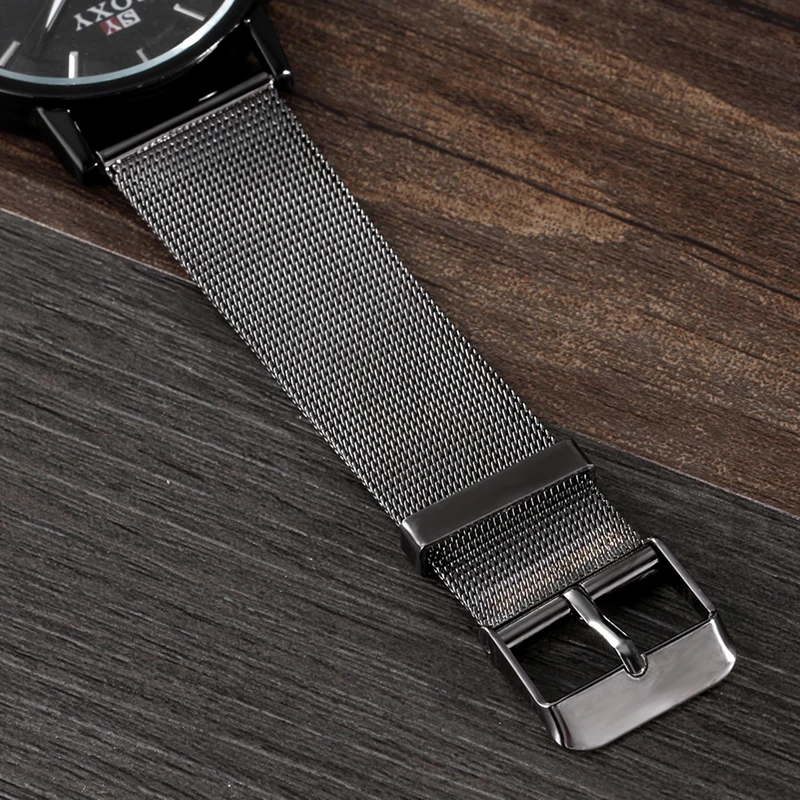 2020 new hot sell brand soxy black mesh belt wrist watch simple style men quartz watches fashion design male watch montre homme free global shipping