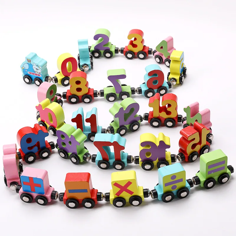 

Baby Toys Kids Trailer Wooden Train Vehicle Blocks Geometry Colour Congnitive Blocks Child Education Birthday Christmas Gift