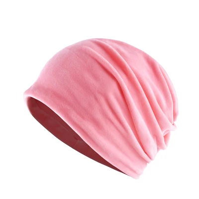 PINK Бренд TQMSMY, Одноцветный шарф-воротник унисекс, для мужчин и женщин, Skullies Beanies, шапка, бархатная, двухслойная, капюшон, шапка, шапка DH13 - Цвет: PINK