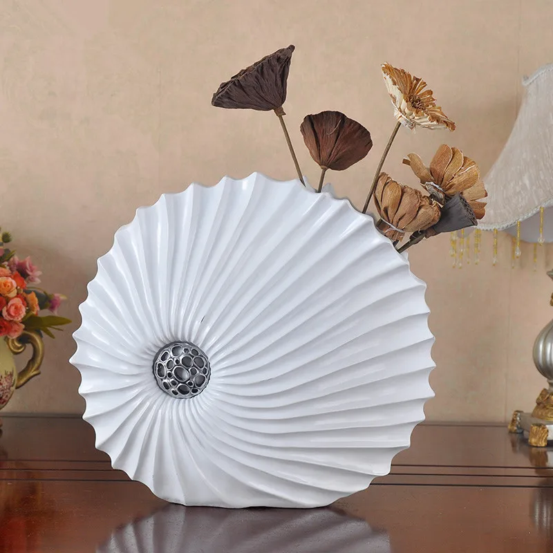 Декоративные настольные вазы из смолы креативная белая Цветочная ваза в форме