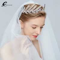 queenco fashion leaf crown crystal bridal headband tiara wedding hair accessories engagement party hairband bride gift
