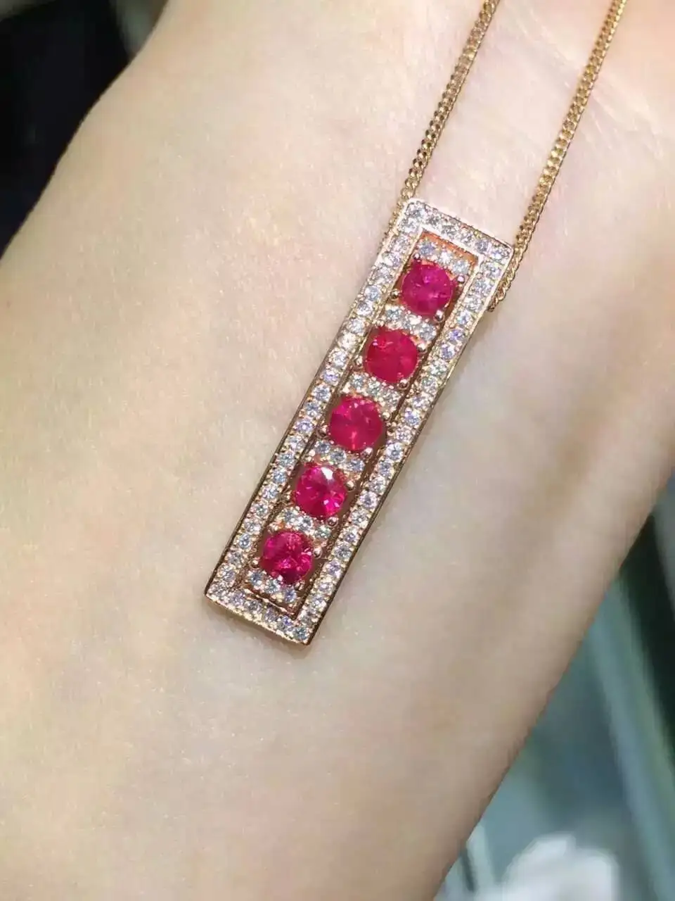 Женский кулон из серебра 925 пробы с красным Рубином|jewelry necklace pendants|jewelry pendantjewelry