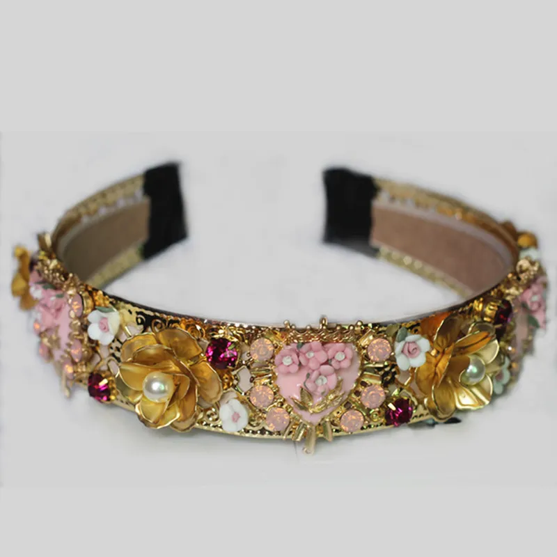 Новое винтажное роскошное керамическое украшение для волос в стиле барокко с