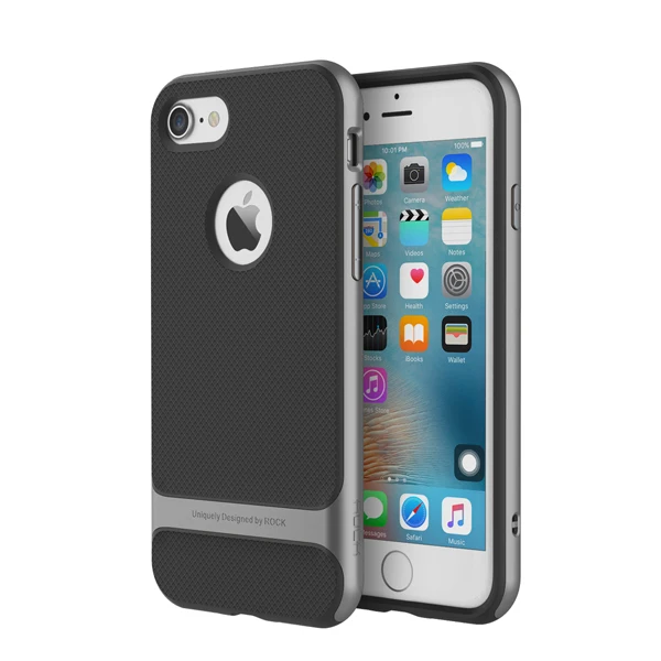 Чехол Rock royce из ТПУ+ поликарбоната для iPhone 7/7 plus, чехол из поликарбоната, Роскошный чехол для iPhone 7 - Цвет: Gray