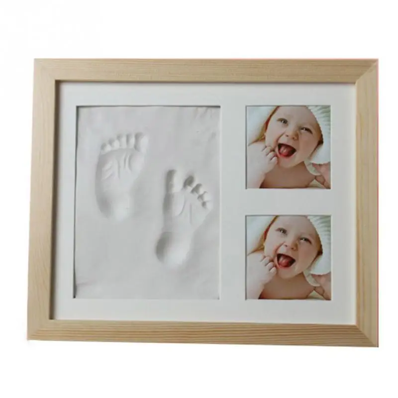 Burlywood Фоторамка комплект Новорожденный ребенок Handprint и форма в виде отпечатка ноги производитель твердой деревянной фоторамки Лидер продаж - Цвет: Burlywood