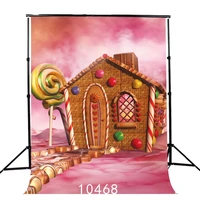 candy cane sweety house party play photography backdrop for photo booth vinyl cloth customized photo studio background photocall
