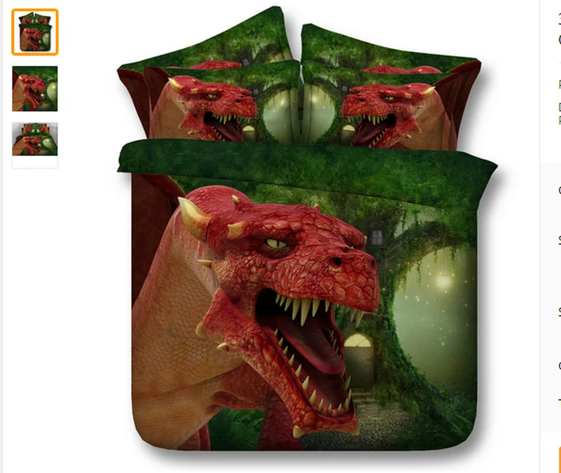 

Children Super Love 3D Jurassic World Tyrannosaurus Rex Bedding Set Gift Quilt Cover Pillowcase For Twin Full Queen King Size