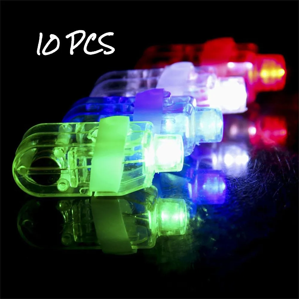 Цветной светодиодный светильник 10 шт. мигающие кольца на палец светящиеся