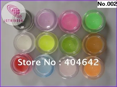 

12 Jars / Lot Colorful Acrylic Powder Builder Nail Art Jumbo Size
