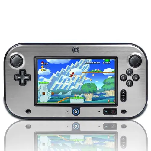 Серебристый Противоударный жесткий защитный чехол для wii U, пластиковый алюминиевый металлический корпус, чехол для nintendo wii U Gamepad, аксессуары для игр - Цвет: Серебристый