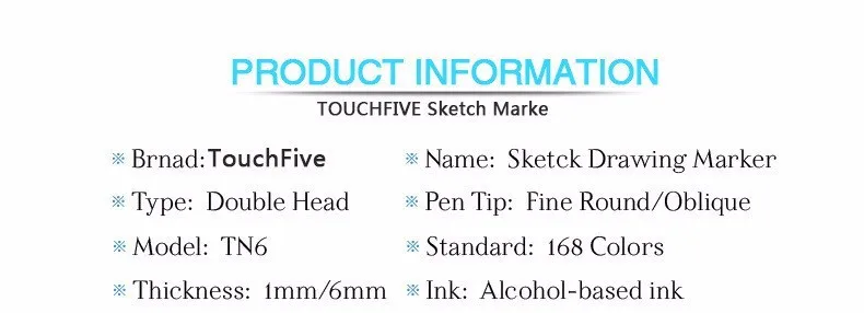 Artist Touchfive 12 24 цвета Blendable спиртовые ручки, маркеры для рисования кожи набор тонов для портретной иллюстрации Рисование товары для рукоделия