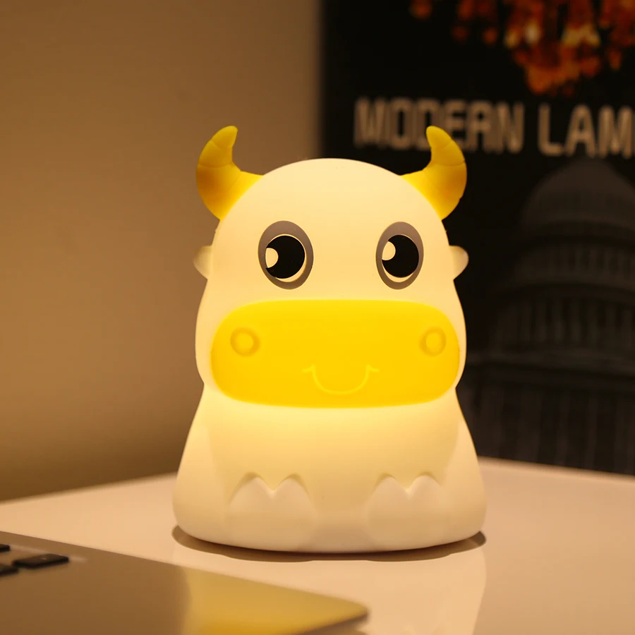 Милый ночной Светильник Trance Cow для детей лампа спальни OX светодиодный ночник