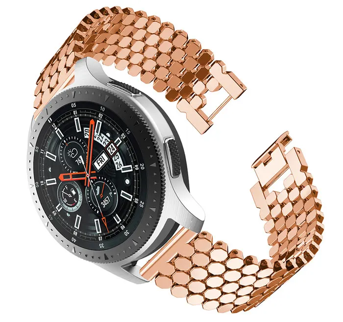 Ремешок из нержавеющей стали для huawei часы gt samsung galaxy часы 46 мм S3 frontier band huami amazfit 1/2 Браслет Смарт часы ремень