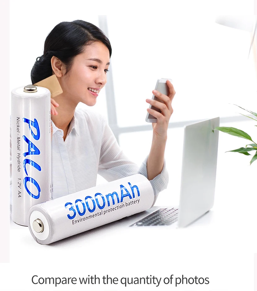 6 шт. 2a AA батареи 1,2 V AA 3000mAh Ni-MH Предварительно заряженный аккумулятор 2A батареи для камеры, часов и бритвы