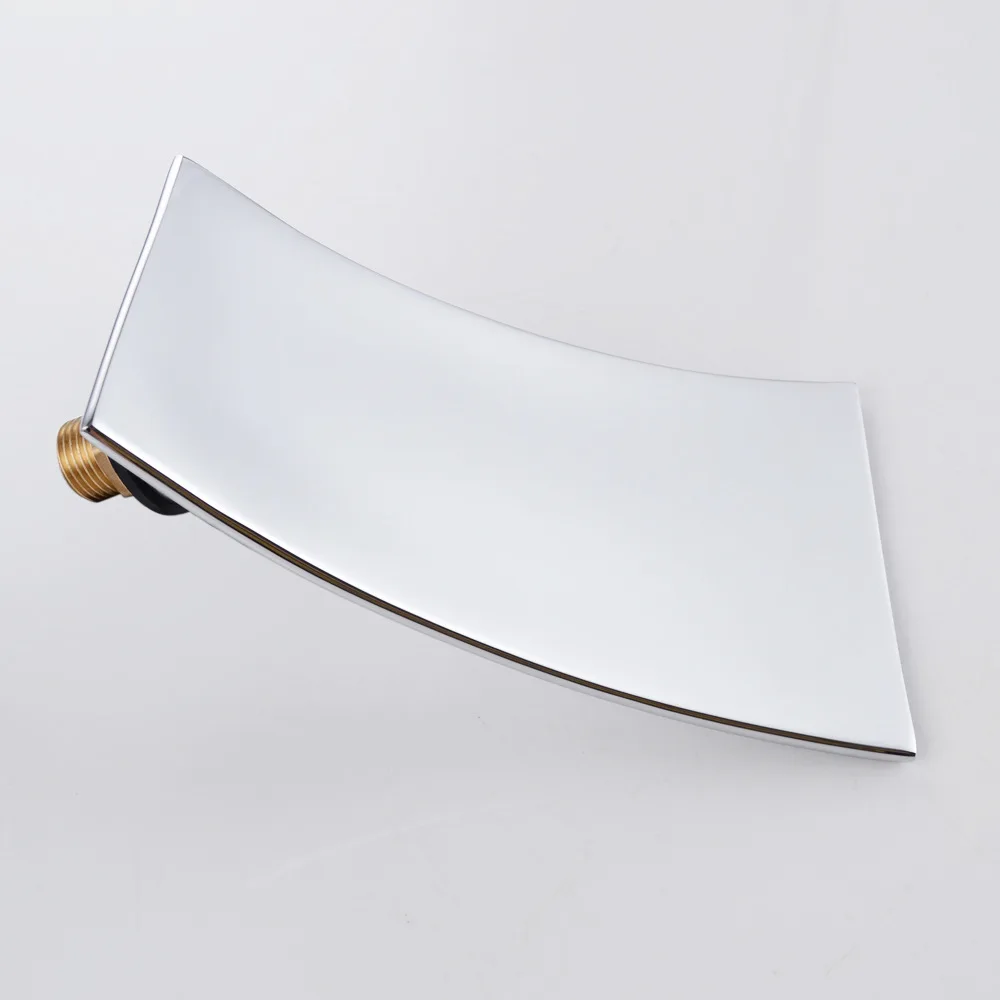 Хромированный латунный настенный квадратный смеситель Водопад для ванной