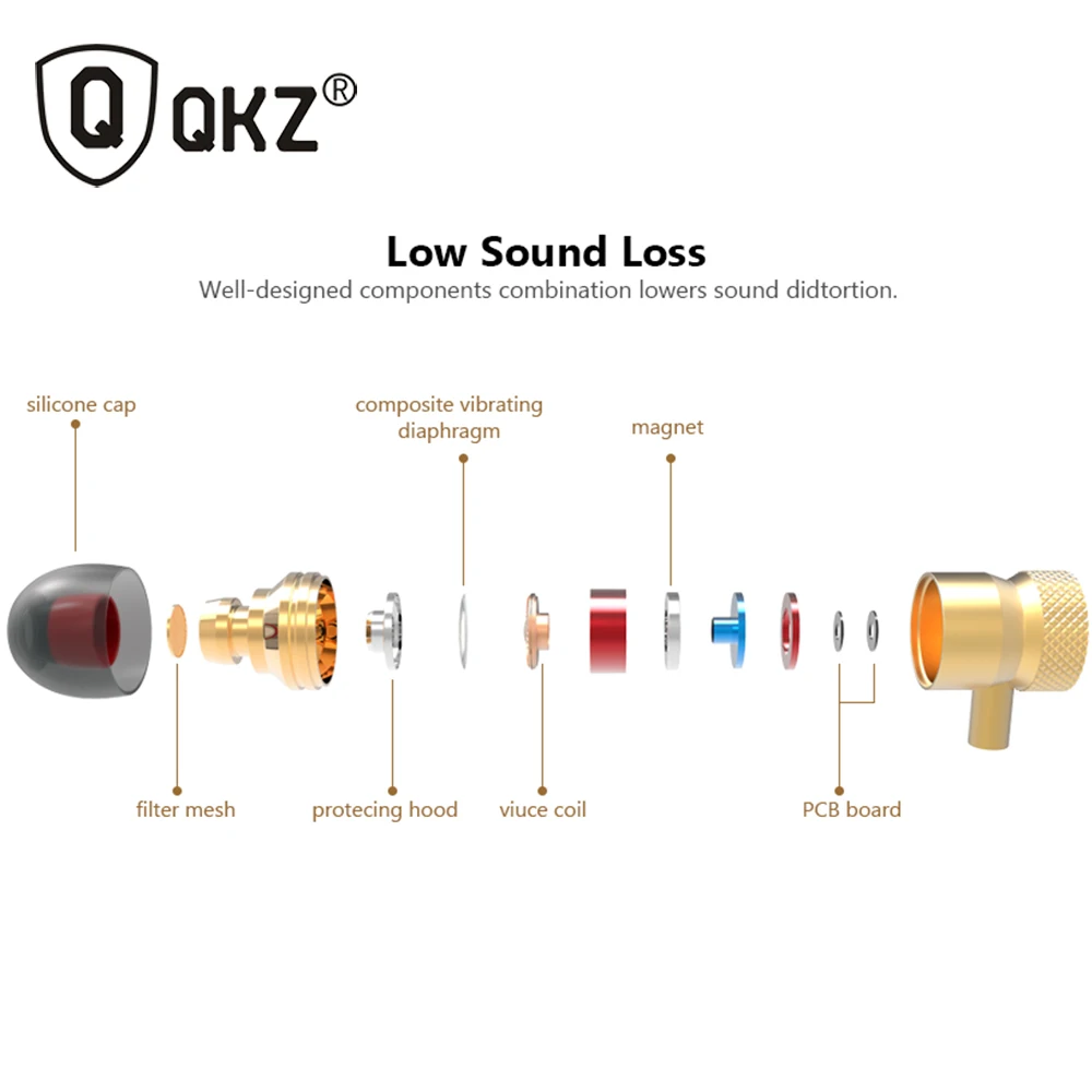 QKZ X5 Earphone100 % оригинальный металлический fone де ouvido уха гарнитуры телефон Audifonos